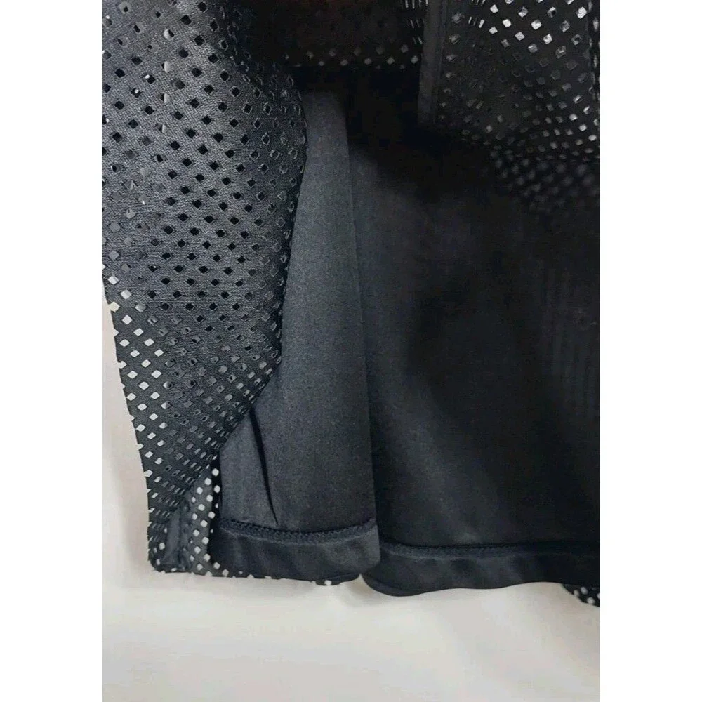 Calvin Klein Women's Size 8 Skirt Black Pleated Perforated Faux Leather